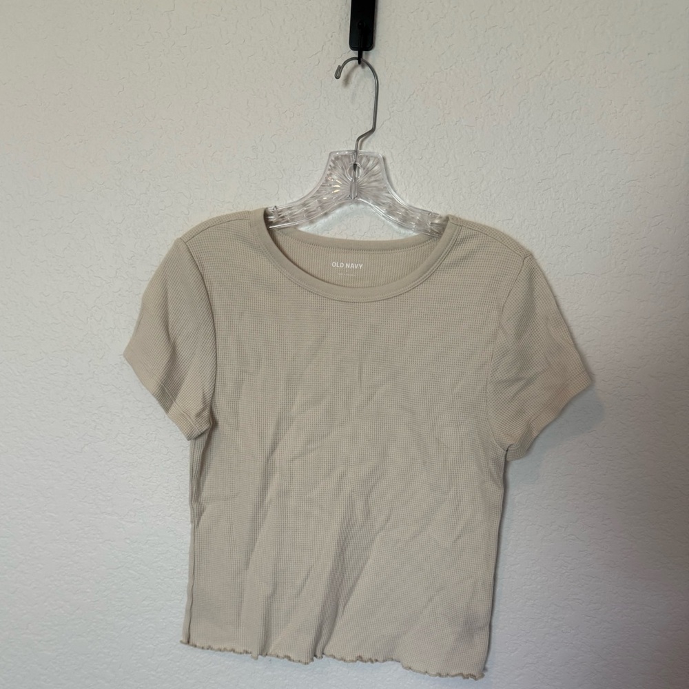 Old Navy Women's Beige Short Sleeve Tee